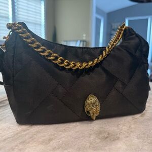 Kurt Geiger Black Quilted Bag with Gold Chain